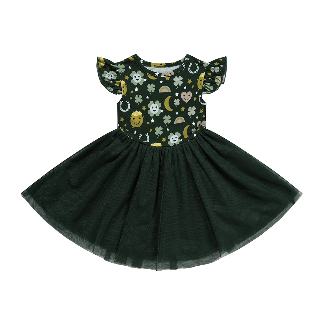 FINAL SALE St. Patricks Day Bamboo Tulle Twirl Dress