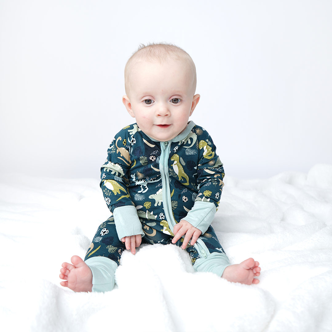 Prehistoric Friends Dinosaur Baby Convertible Bamboo Zippy Pajama