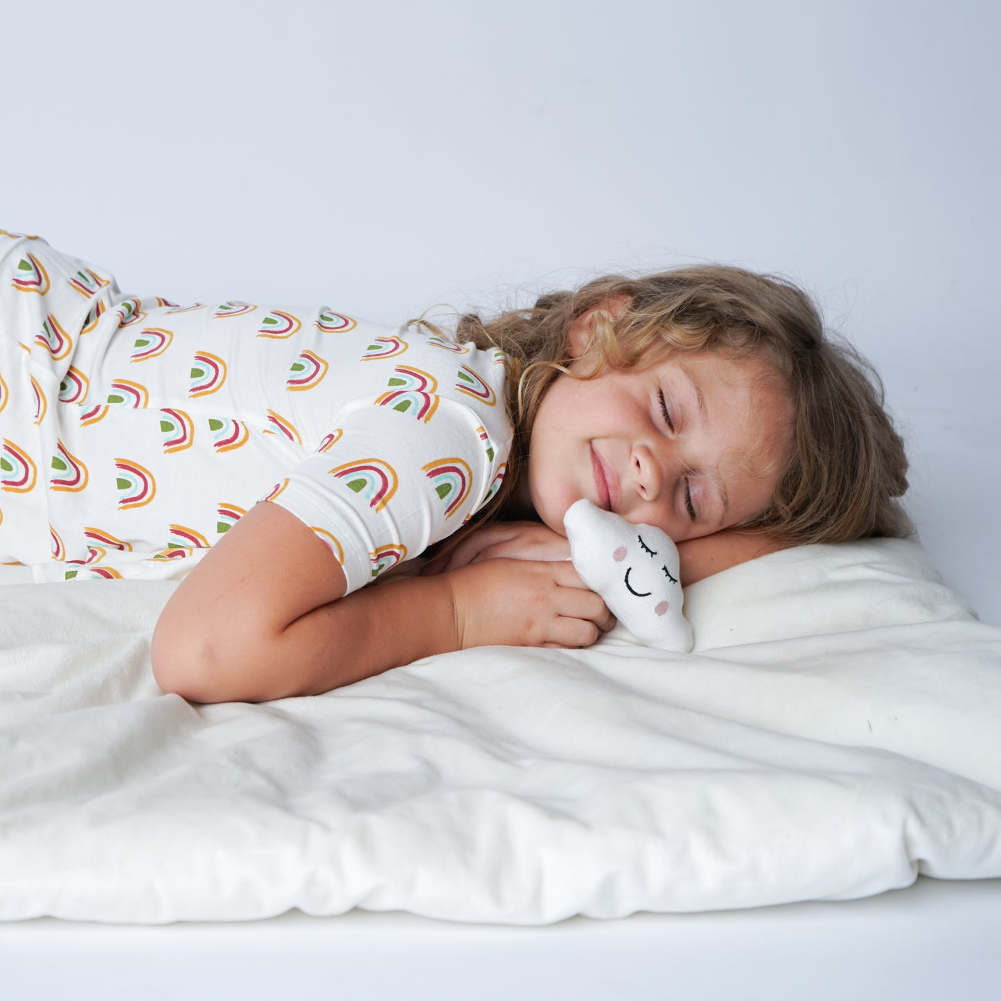 Rainbow Two-Piece Short Sleeve Kids Bamboo Pajama Set