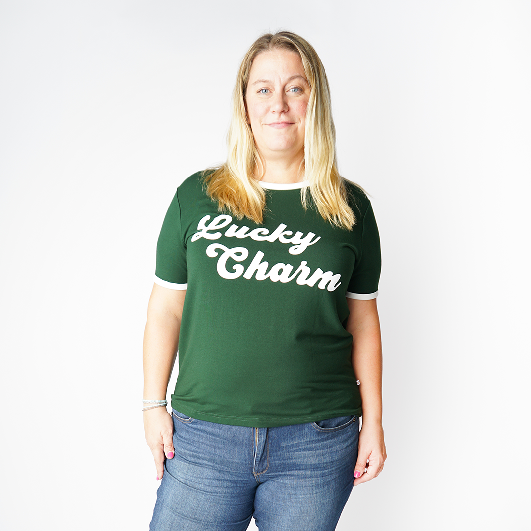 FINAL SALE St. Patricks Day Bamboo Terry Ringer Women Tee Shirt