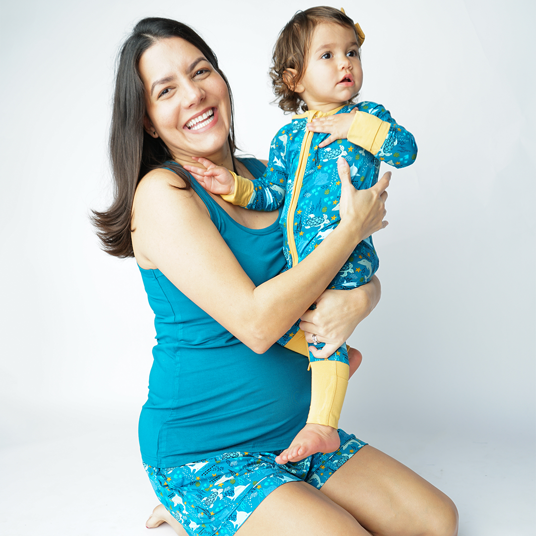 Ocean Blue Viscose Bamboo Womens Tank Top