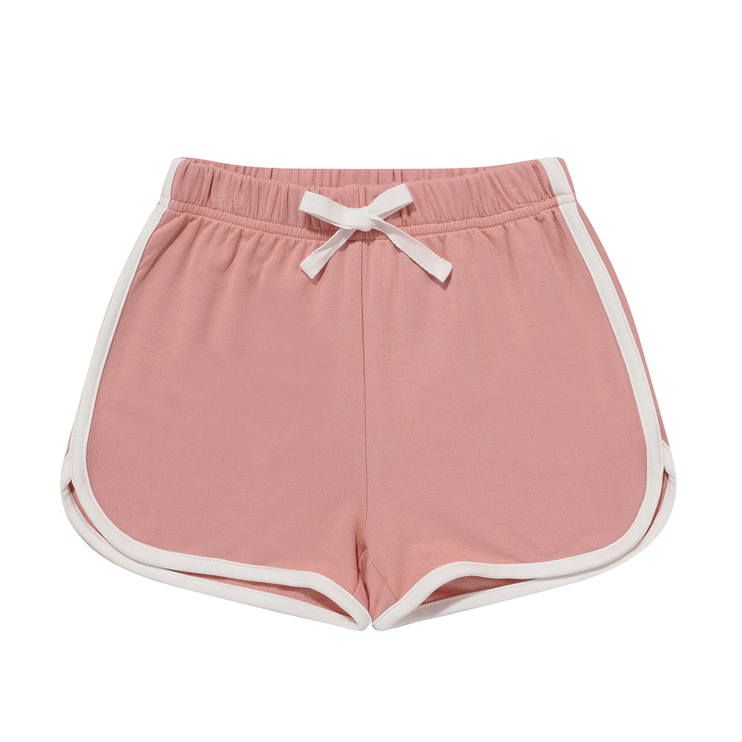 Dusty Rose Pink Bamboo Terry Track Shorts