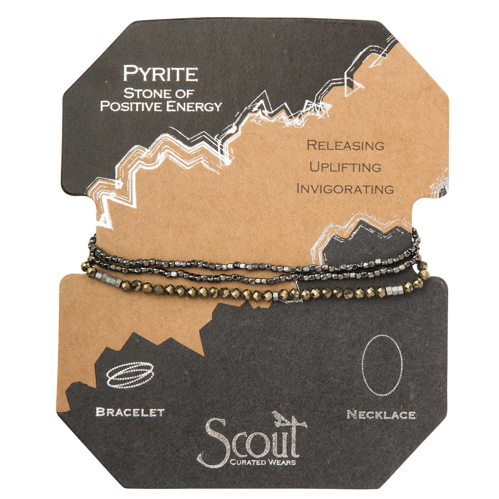 Delicate Stone Bracelet/Necklace - Pyrite, Stone of Positive Energy