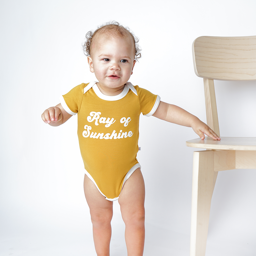 Ray of Sunshine Bamboo Baby Onesie