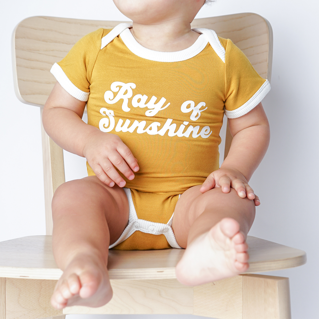 Ray of Sunshine Bamboo Baby Onesie