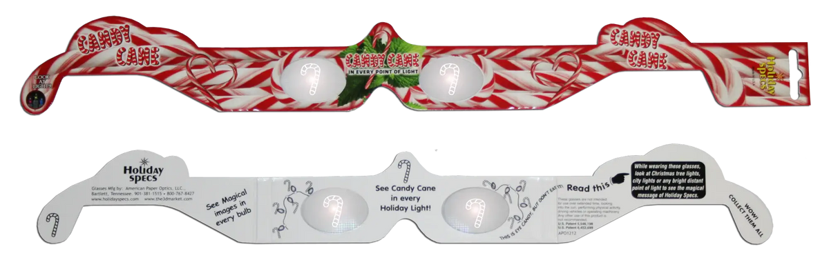 American Paper Optics, LLC - Candy Cane  3D HolidaySpecs Glasses - 25 Pack