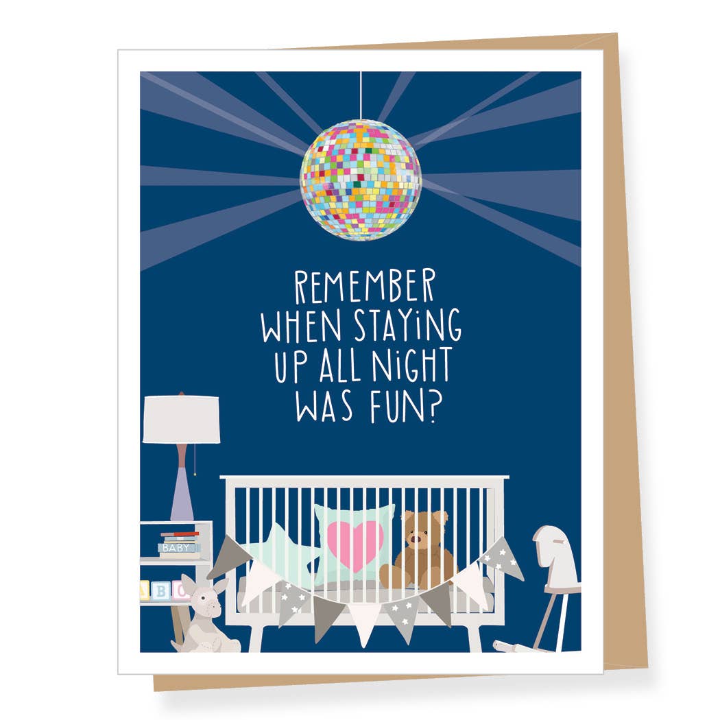 Apartment 2 Cards - Up All Night New Baby Greeting Card