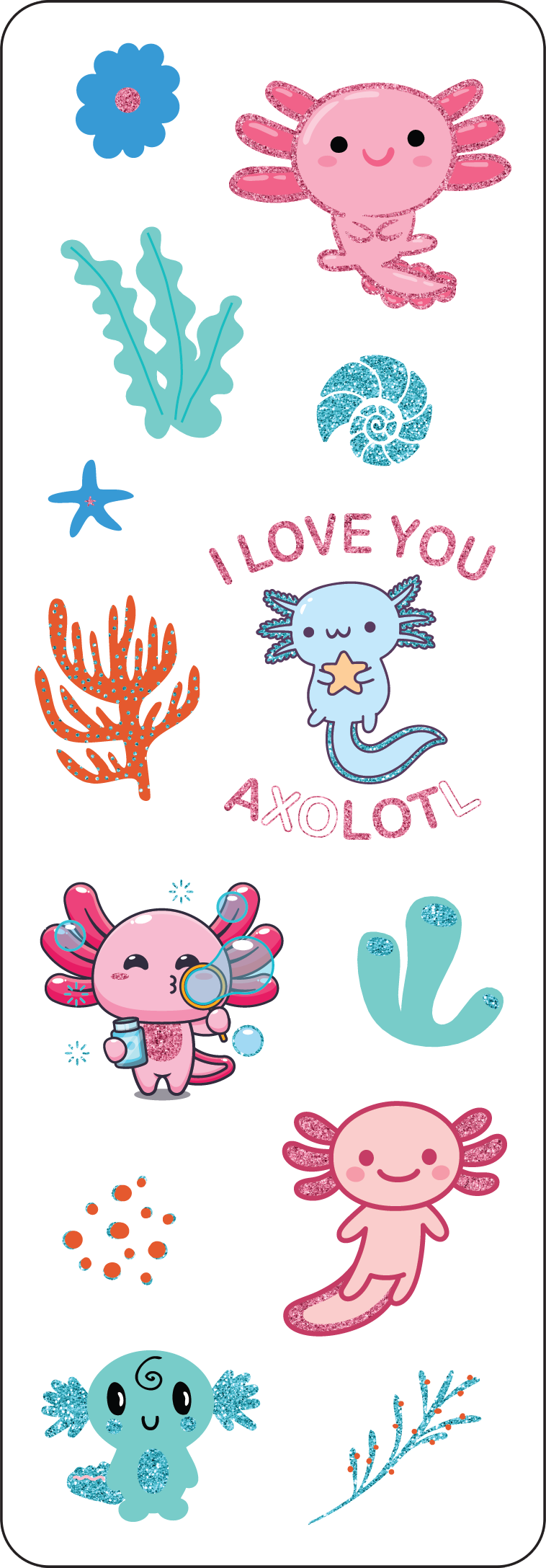 Peter Pauper Press - Axolotls Sticker Set