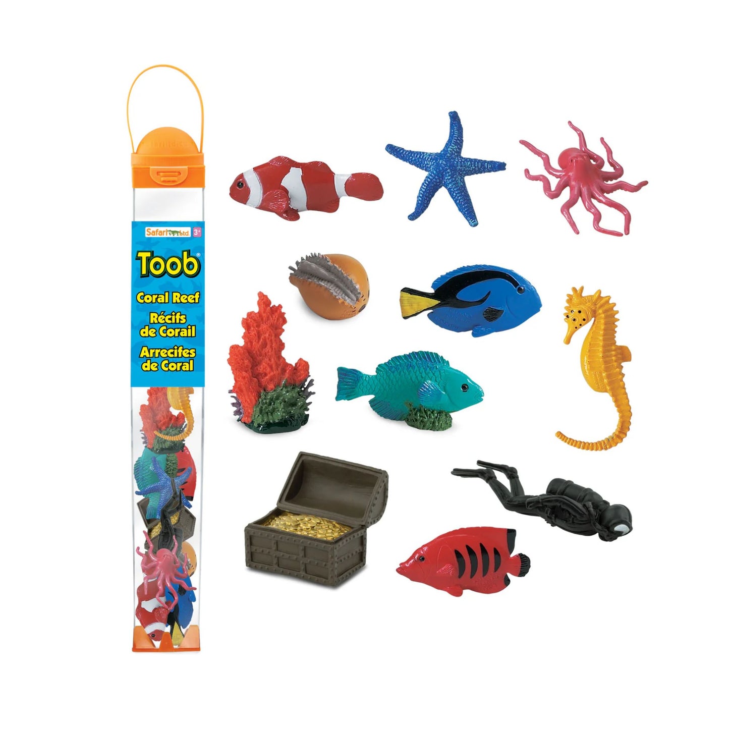 Safari Ltd. Coral Reef TOOB® - Miniature Marine Set with Scuba Diver and Treasure Chest