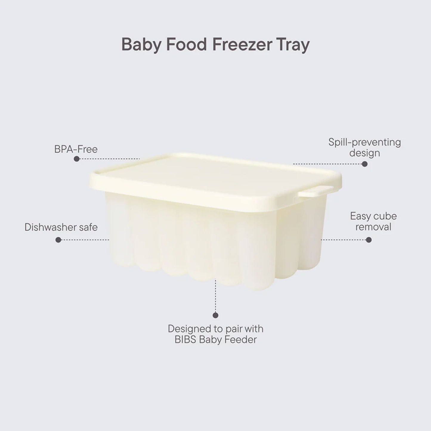BIBS - Baby Food Freezer Tray - Ivory - Silicone Meal Prep