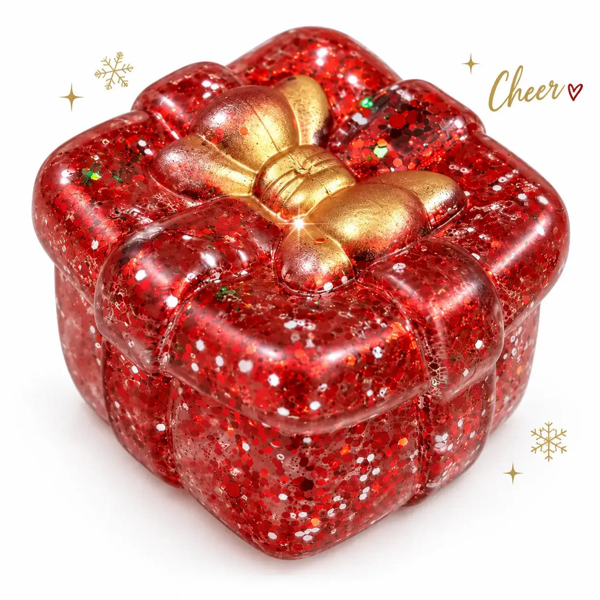 Toynex - Christmas Glitter Maltose Squishy Stress Toy-Santa, Reindeer, Snowman & Gift Box