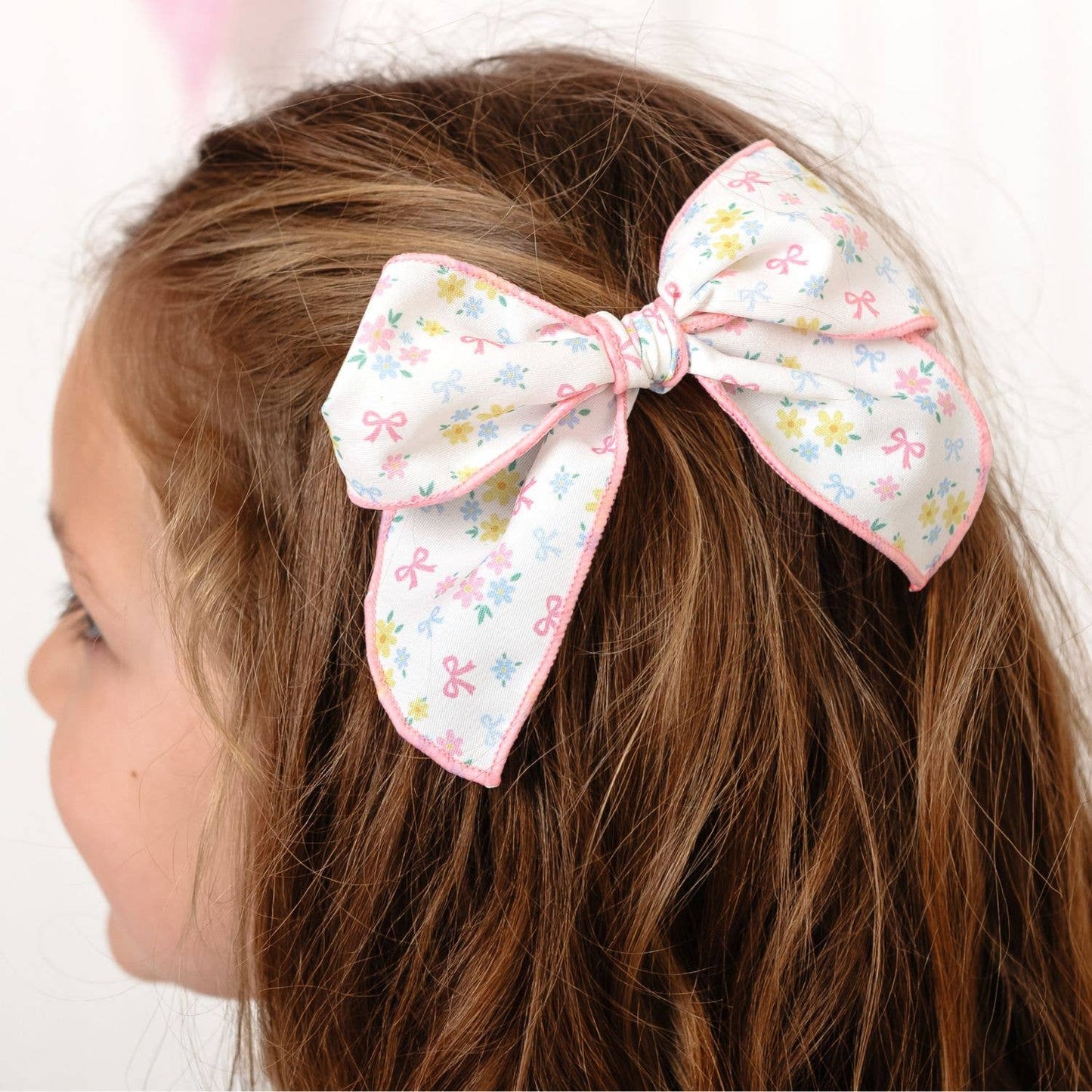 Sweet Wink - Sweet Floral Bow Clip - Kids Hair Bow - Spring