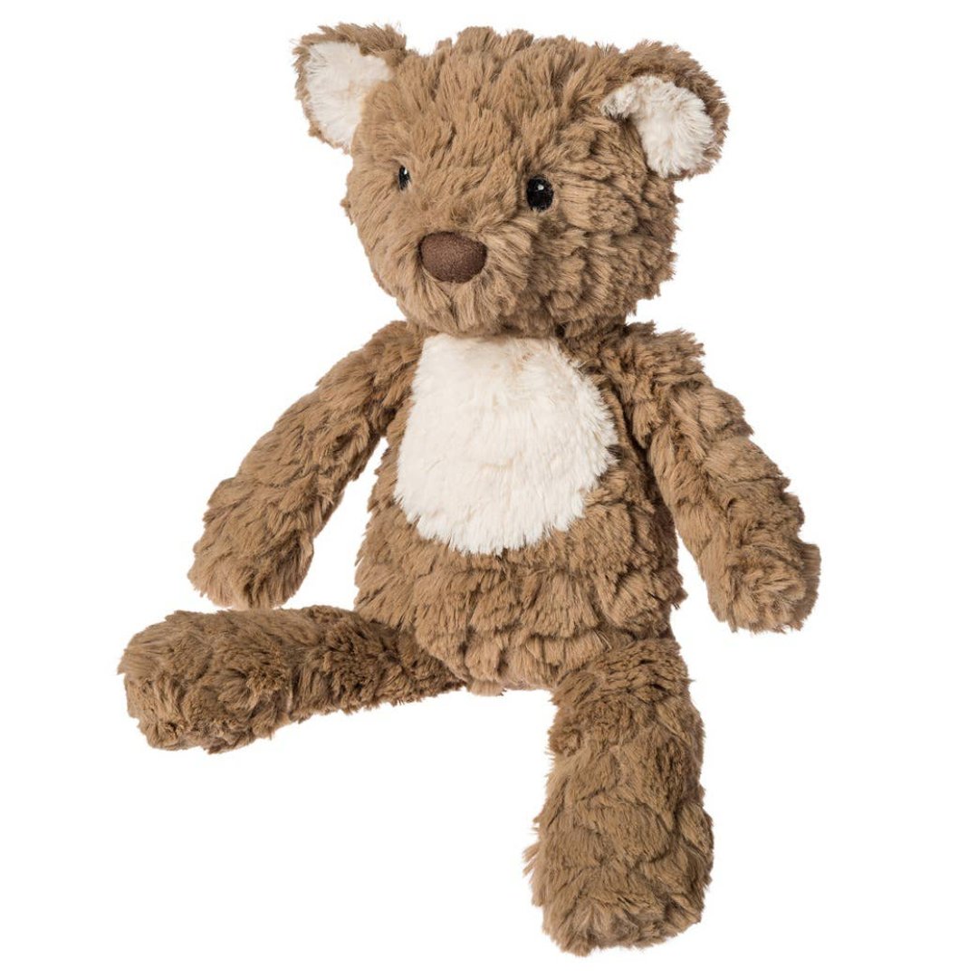 Soft brown bear with cream color belly and ears