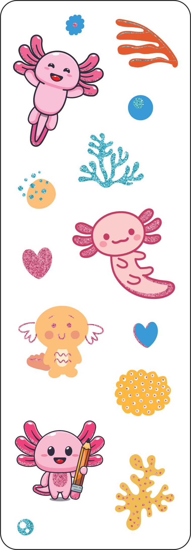 Peter Pauper Press - Axolotls Sticker Set