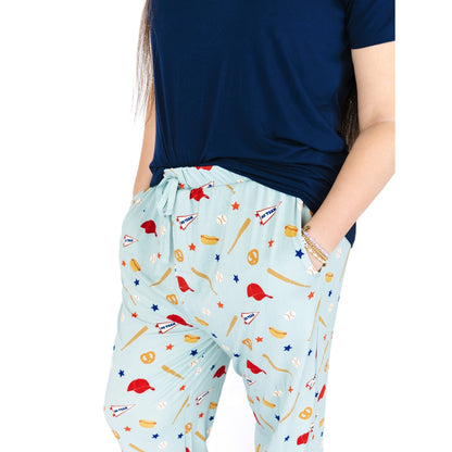 Play Ball Baseball Relaxed Bamboo Lounge Pajama Pants