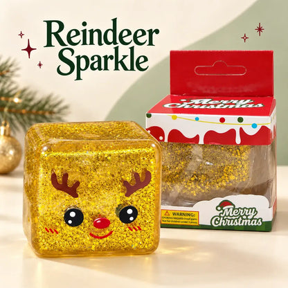 Toynex - Christmas Glitter Character Cube Squishy Stress Relief Toy