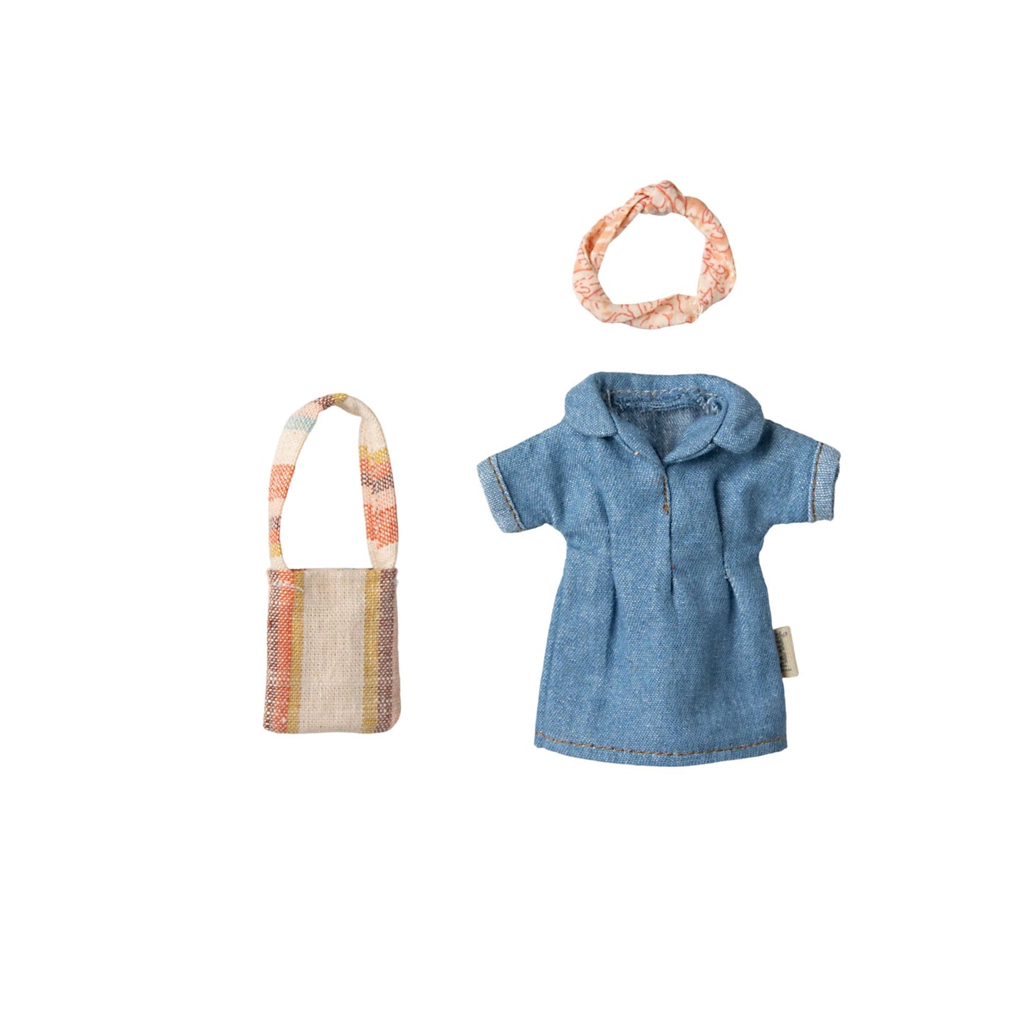 Maileg - Denim Dress and Bag, Mum Mouse