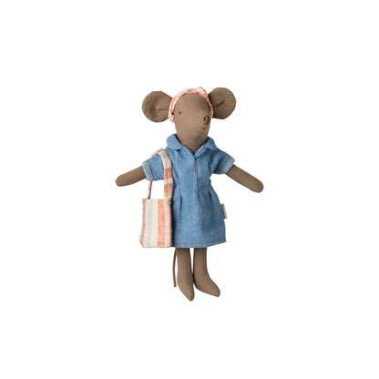 Maileg - Denim Dress and Bag, Mum Mouse