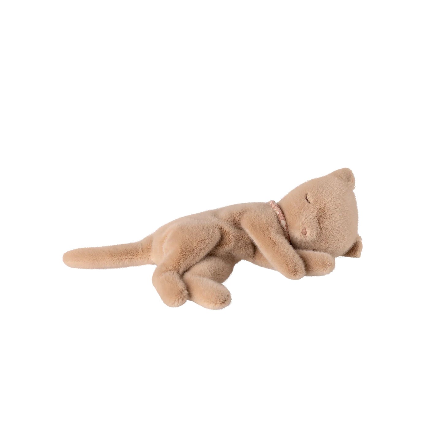 Maileg - Sleeping Kitten Plush, Small - Cream Peach