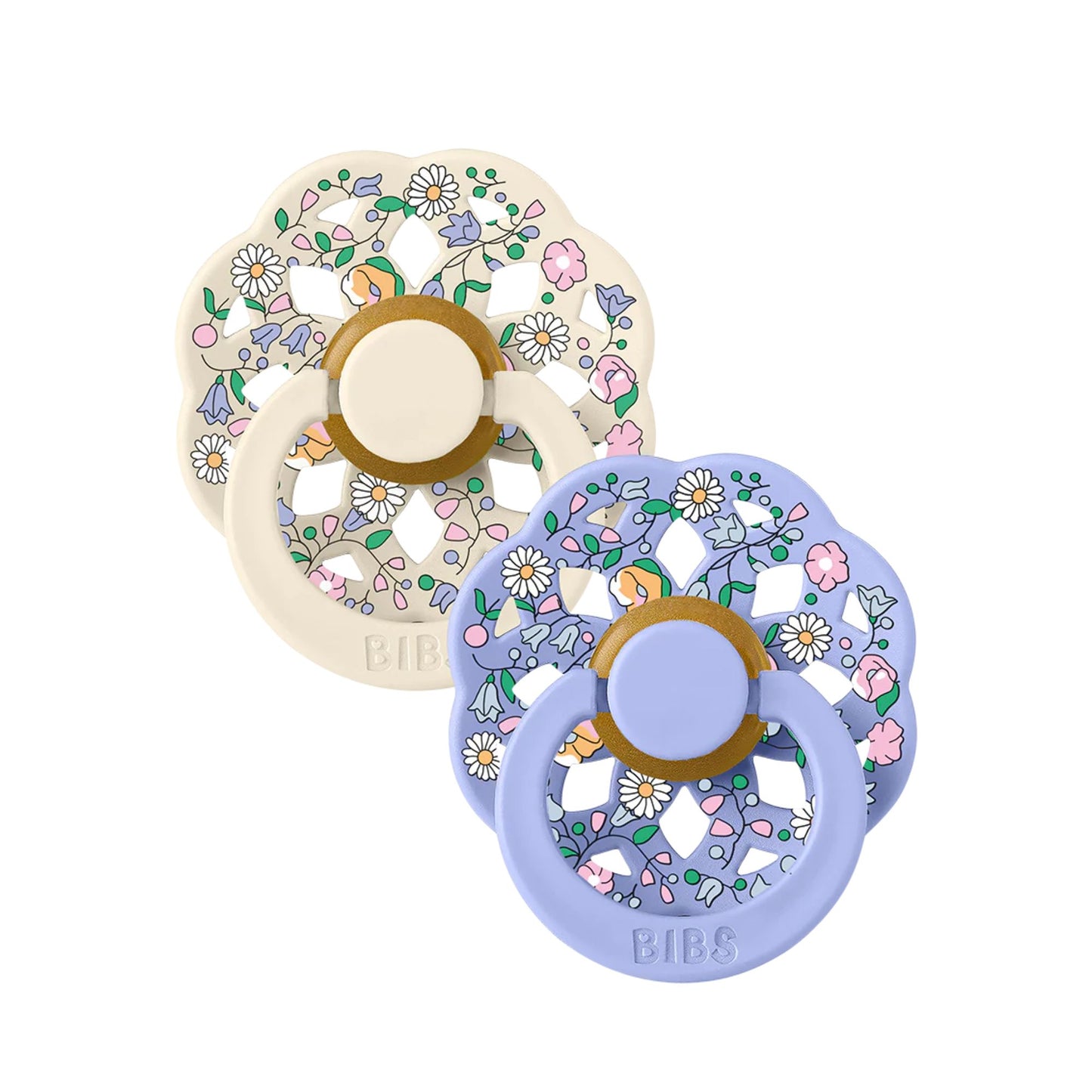 BIBS x LIBERTY Boheme 2 Pack Chloe Meadow - Ivory Mix Round Latex