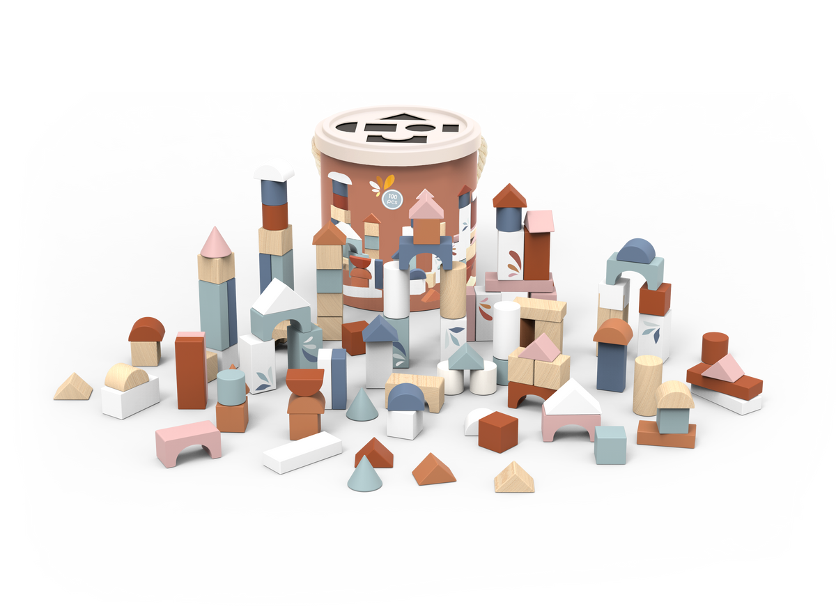 Speedy Monkey - Drum with 100 Blocks Shape Sorter