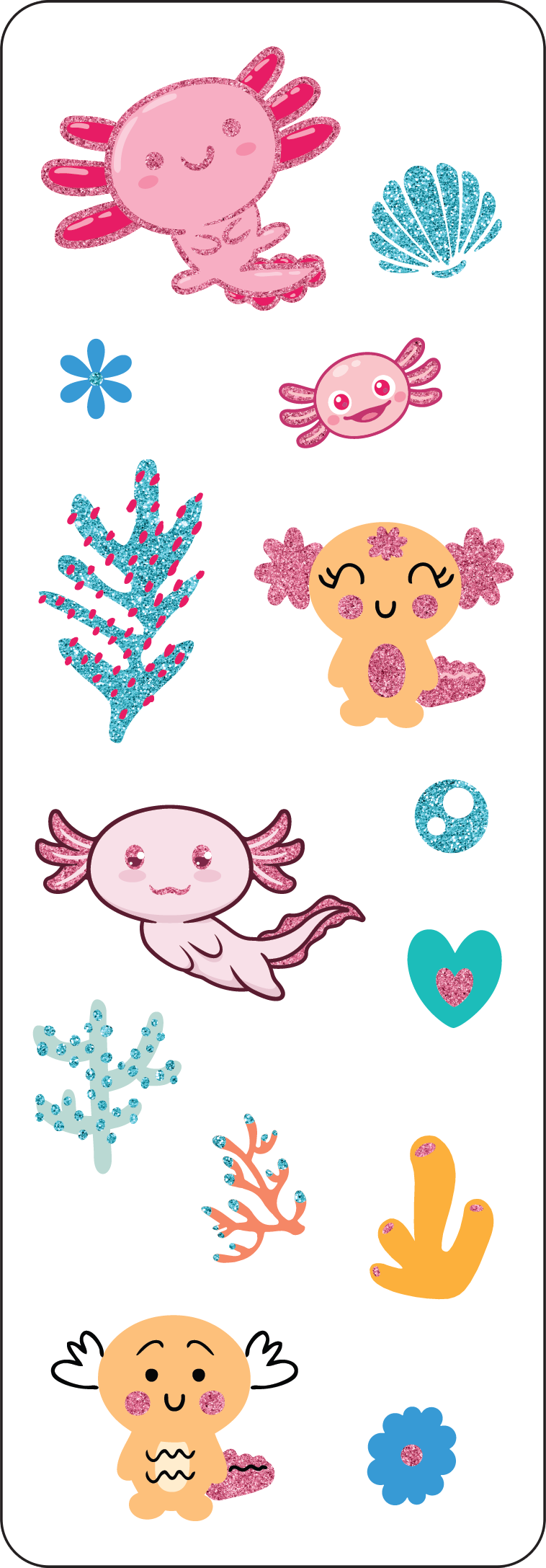 Peter Pauper Press - Axolotls Sticker Set