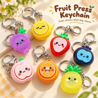 Toynex- Cute Fruit Fidget Button Keychain Stress Relief Toy