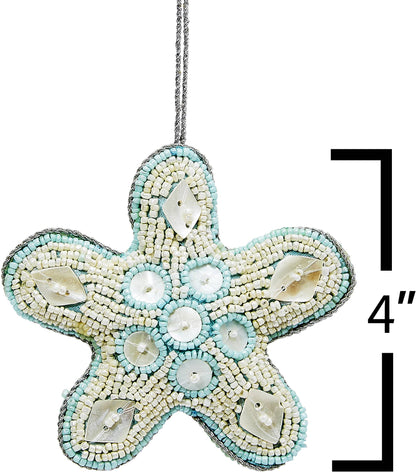 HS Seashells - Starfish Blue MOP & Beaded Ornament