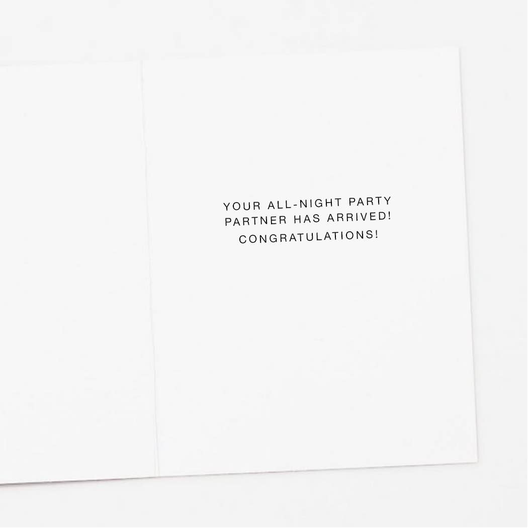 Apartment 2 Cards - Up All Night New Baby Greeting Card