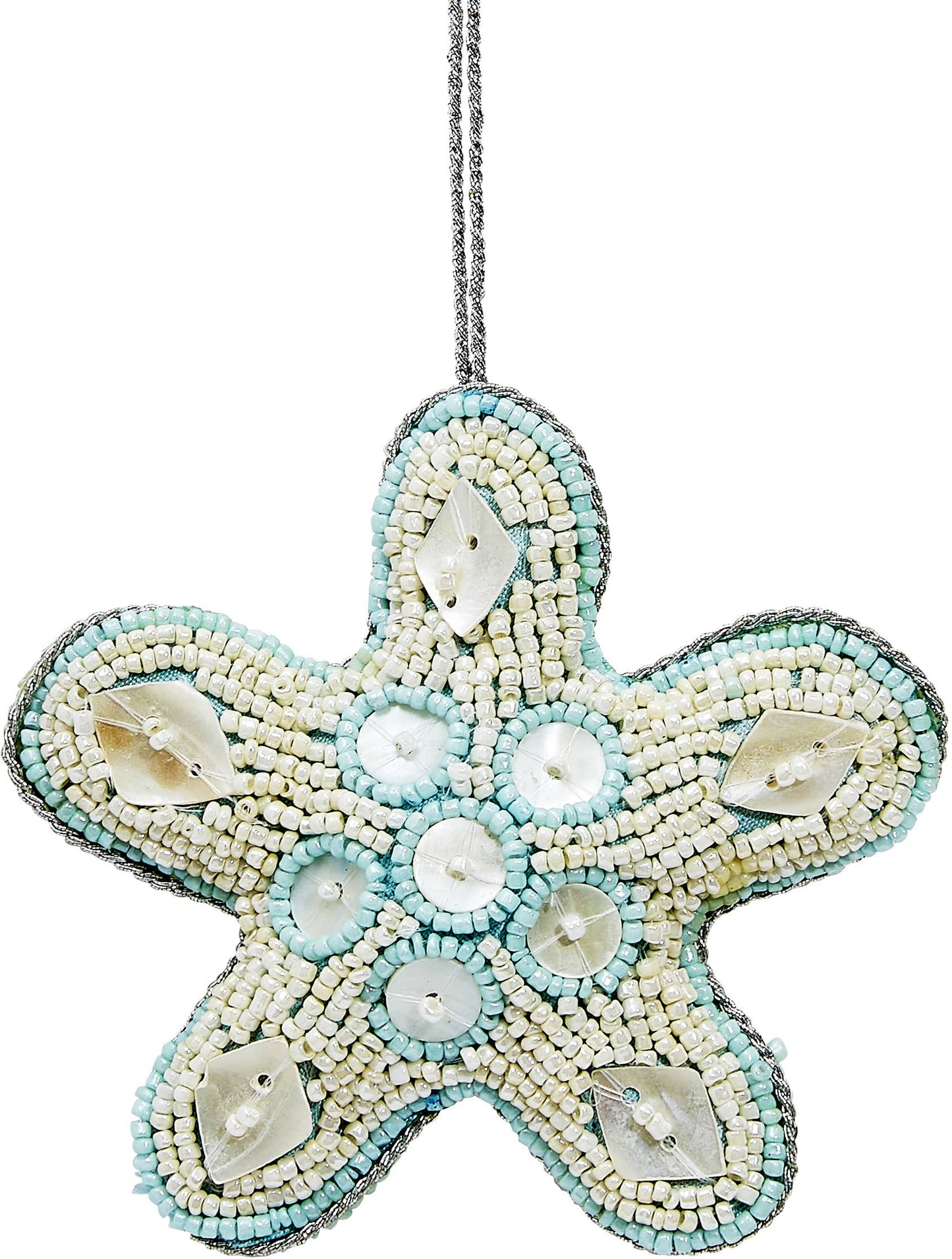 HS Seashells - Starfish Blue MOP & Beaded Ornament