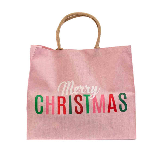 Merry Christmas Candy Carryall Tote   Pink/Multi   22x19x8