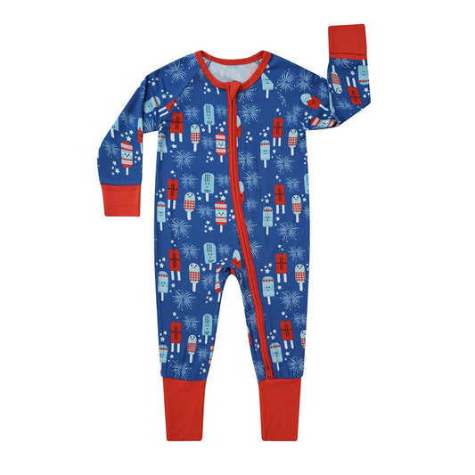 FINAL SALE Party Pops (Fourth of July Fireworks) Bamboo Baby Pajama