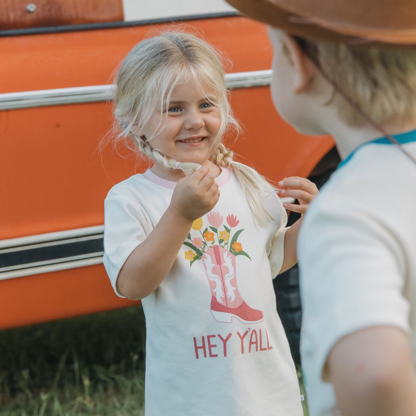 Hey Y'all Western Cotton Ringer Toddler Short Sleeve Shirt