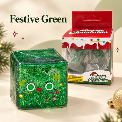 Toynex - Christmas Glitter Character Cube Squishy Stress Relief Toy