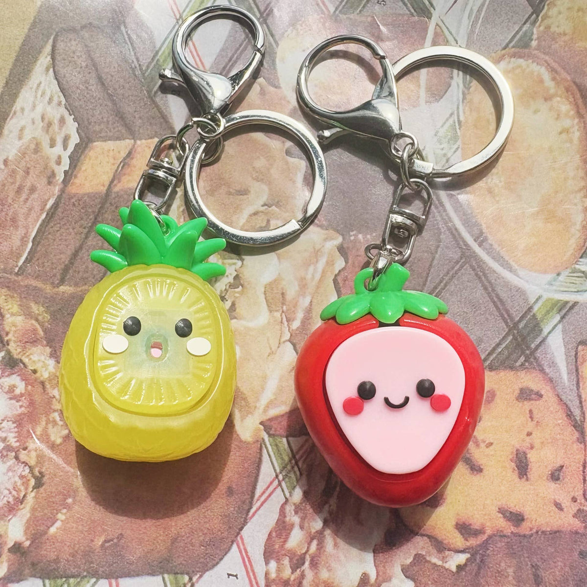 Toynex- Cute Fruit Fidget Button Keychain Stress Relief Toy