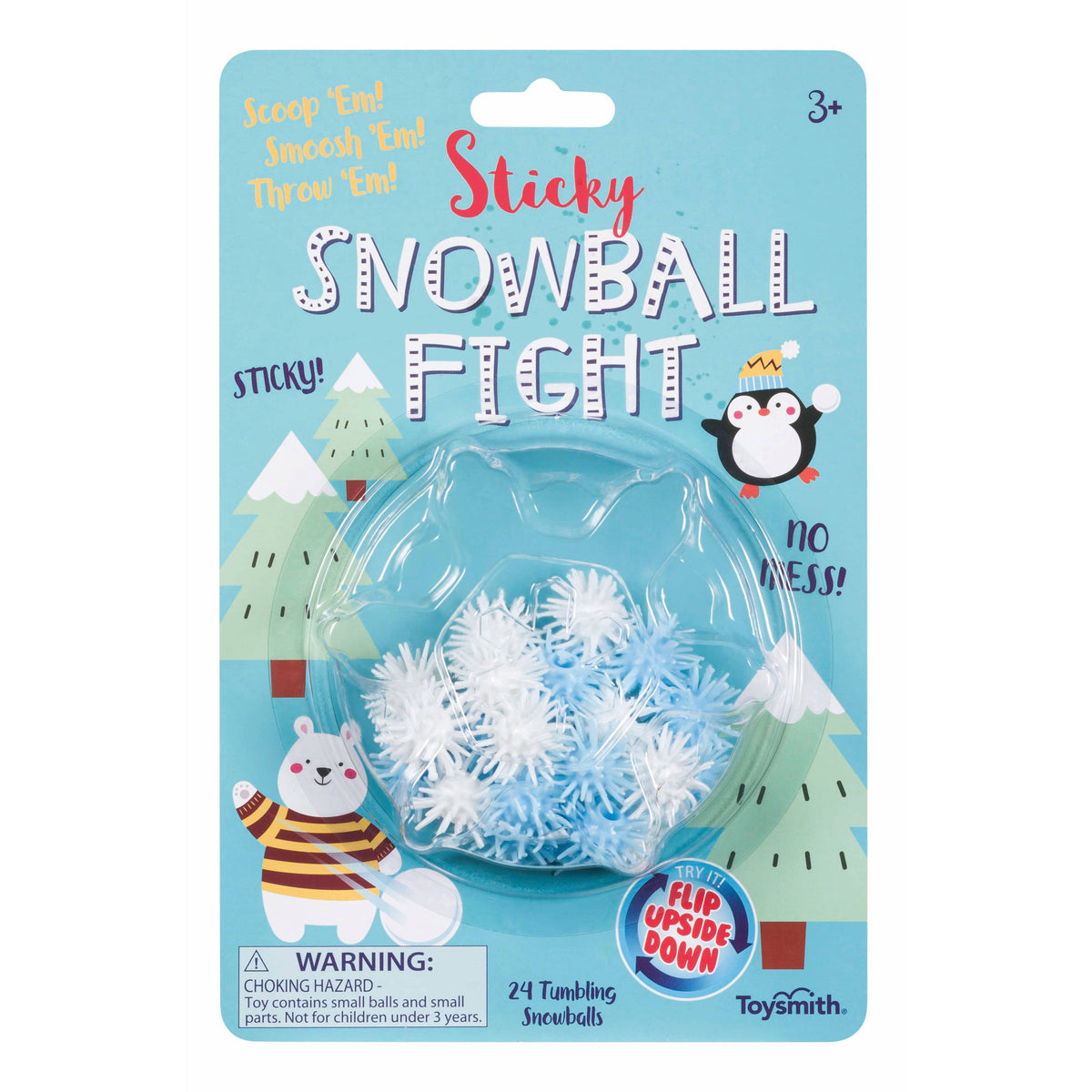 Toysmith - Sticky Snowball - Wall Creepers - Stocking Stuffers, Holiday