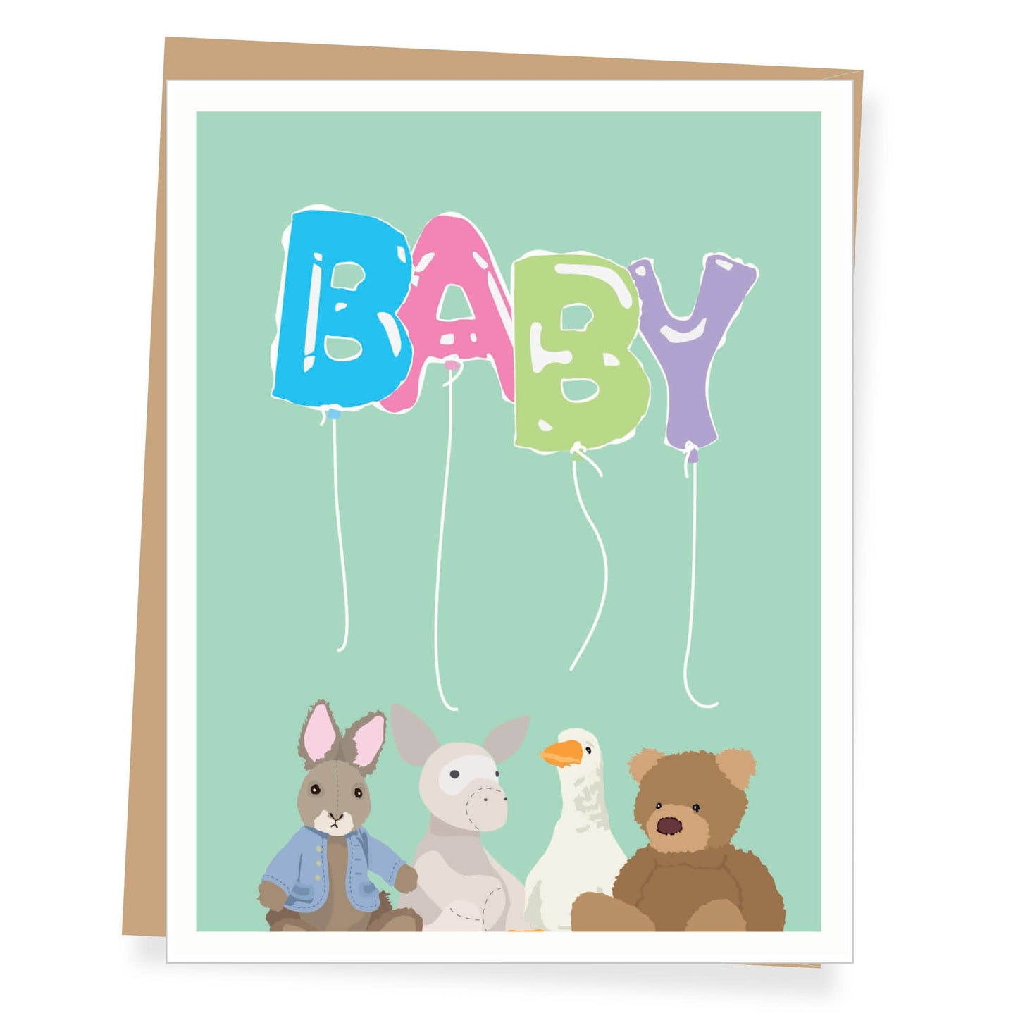 Apartment 2 Cards - Stuffed Baby Animals New Baby Greeting Card