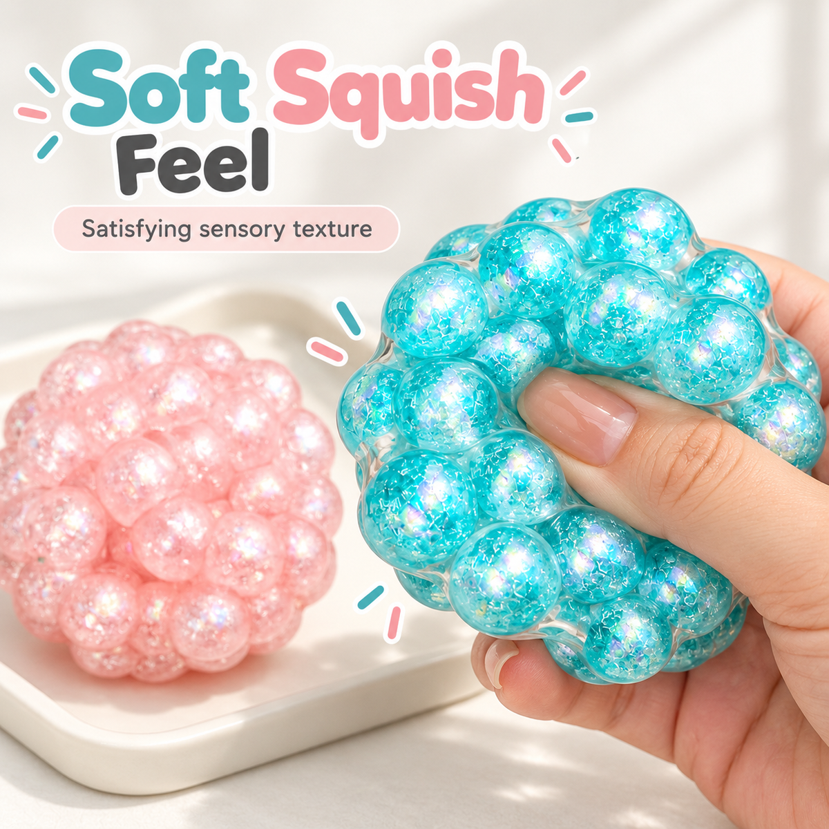 Toynex | We Pay Duties - Pearl Bead Crunchy Moldable Squishy Stress Relief Toy