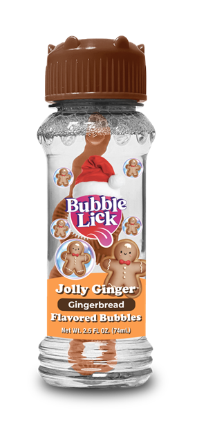 Toysmith - BubbleLick Jolly Ginger Bubbles, holiday, stocking stuffer