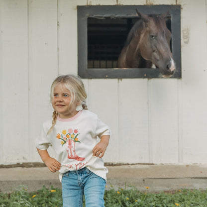 Hey Y'all Western Cotton Ringer Toddler Short Sleeve Shirt
