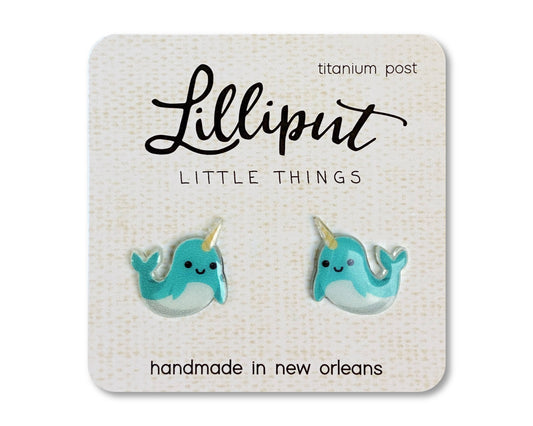 Lilliput Little Things - Narwhal Earrings // Animal Earrings