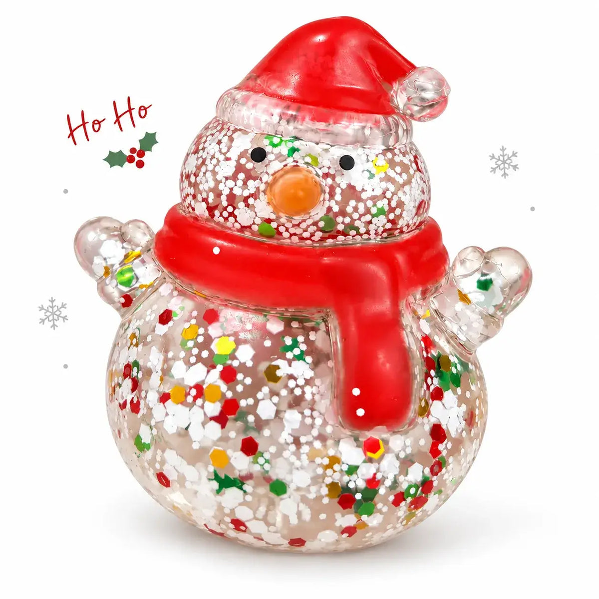 Toynex - Christmas Glitter Maltose Squishy Stress Toy-Santa, Reindeer, Snowman & Gift Box
