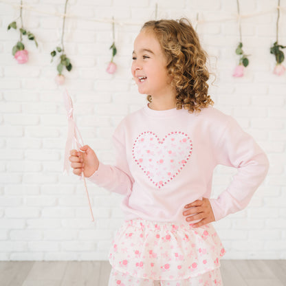 Sweet Wink - Scalloped Glitter Heart Wand - Kids Toy Wand