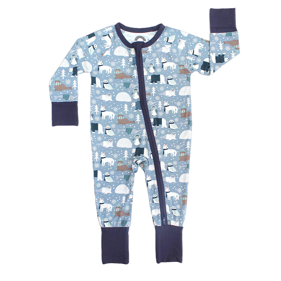 Polar Pals Bamboo Convertible Baby Pajamas