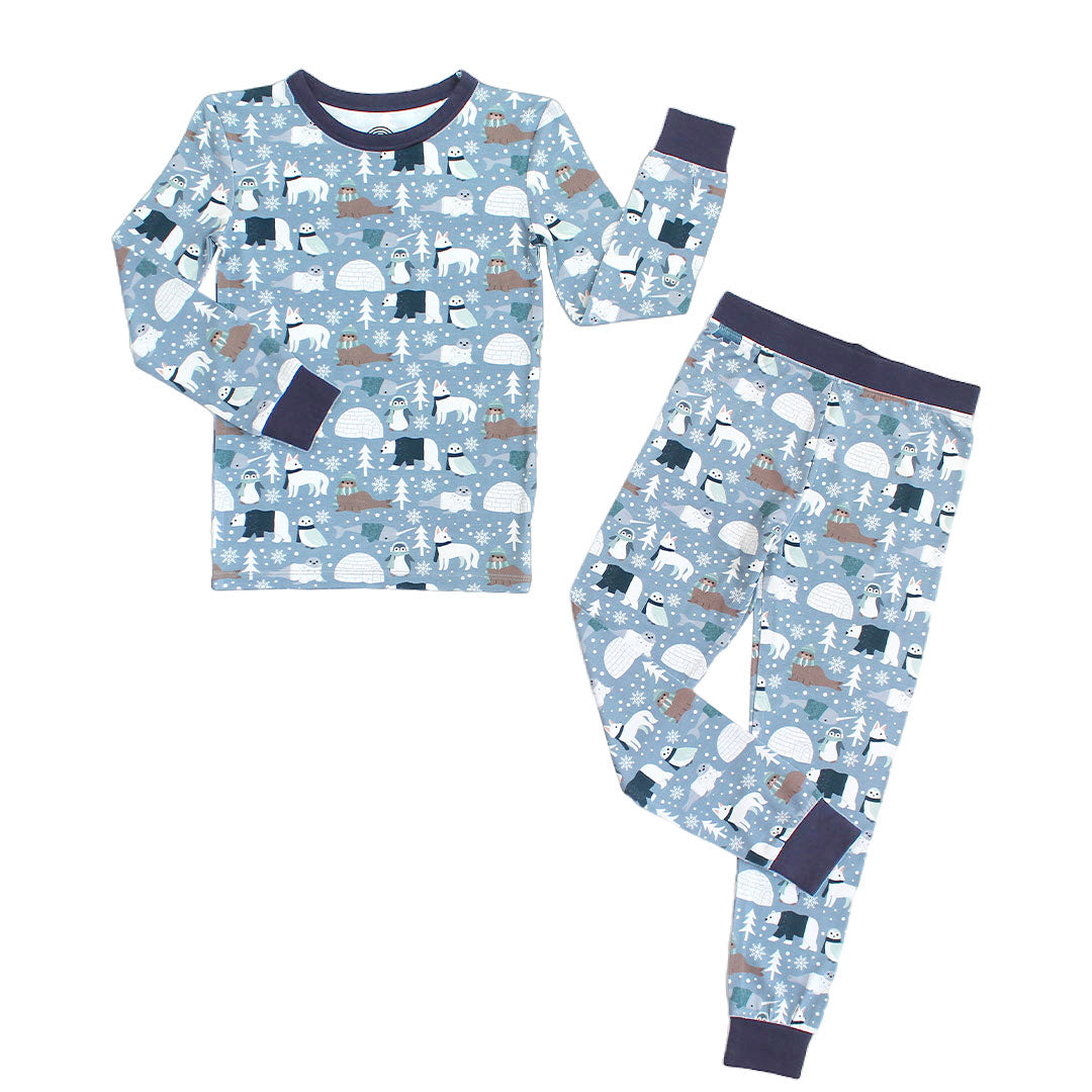 Polar Pals two-piece bamboo pajama featuring polar bears