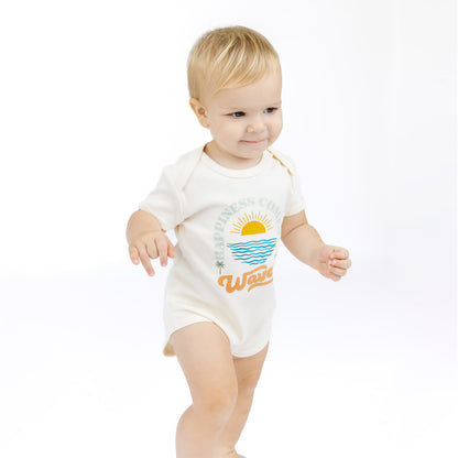 Happiness Comes In Waves Cotton Baby Onesie