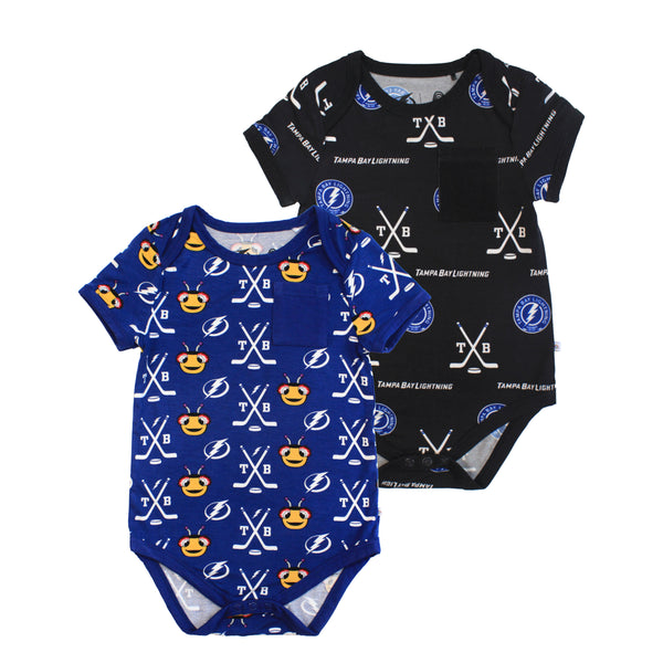Thunderbug and Lightning Black Bamboo Pocket Onesie 2-Pack
