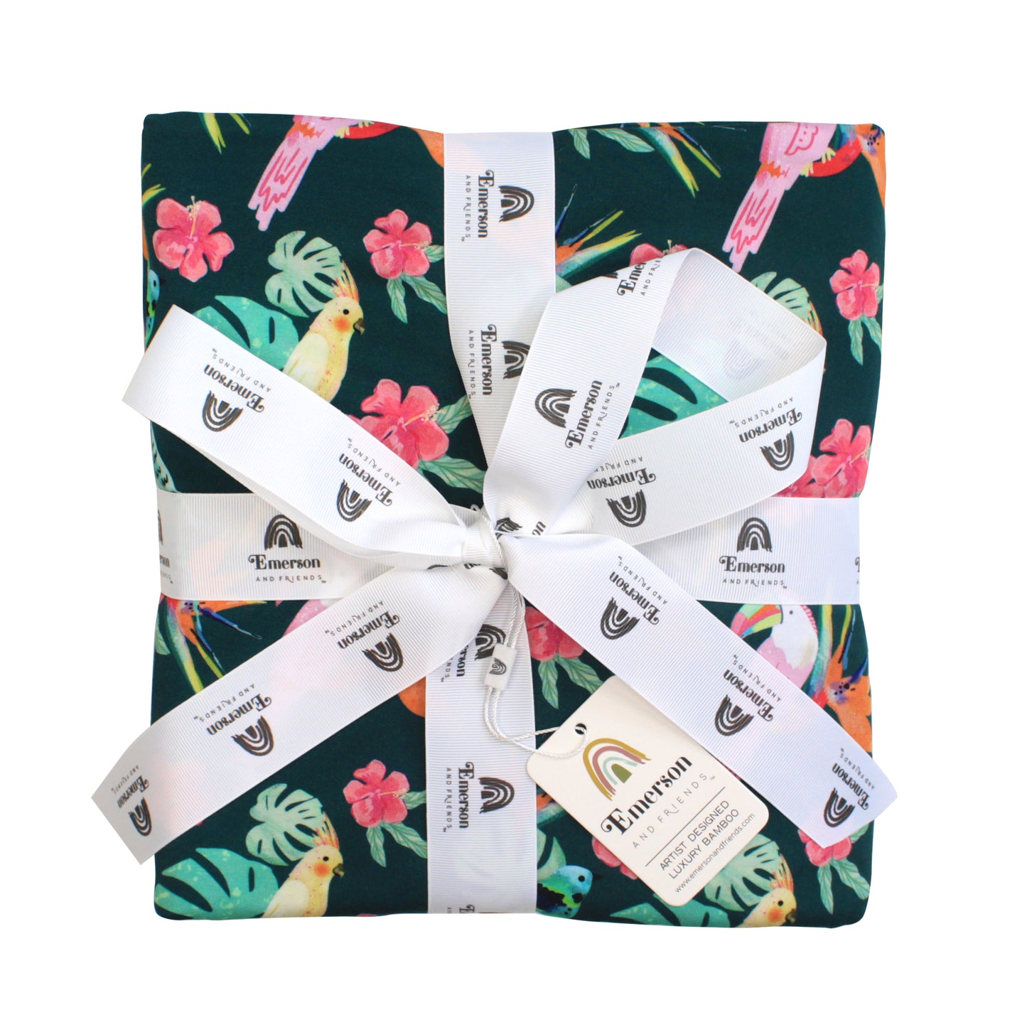 Isla Botánica Tropical Birds Twin Size Bamboo Blanket