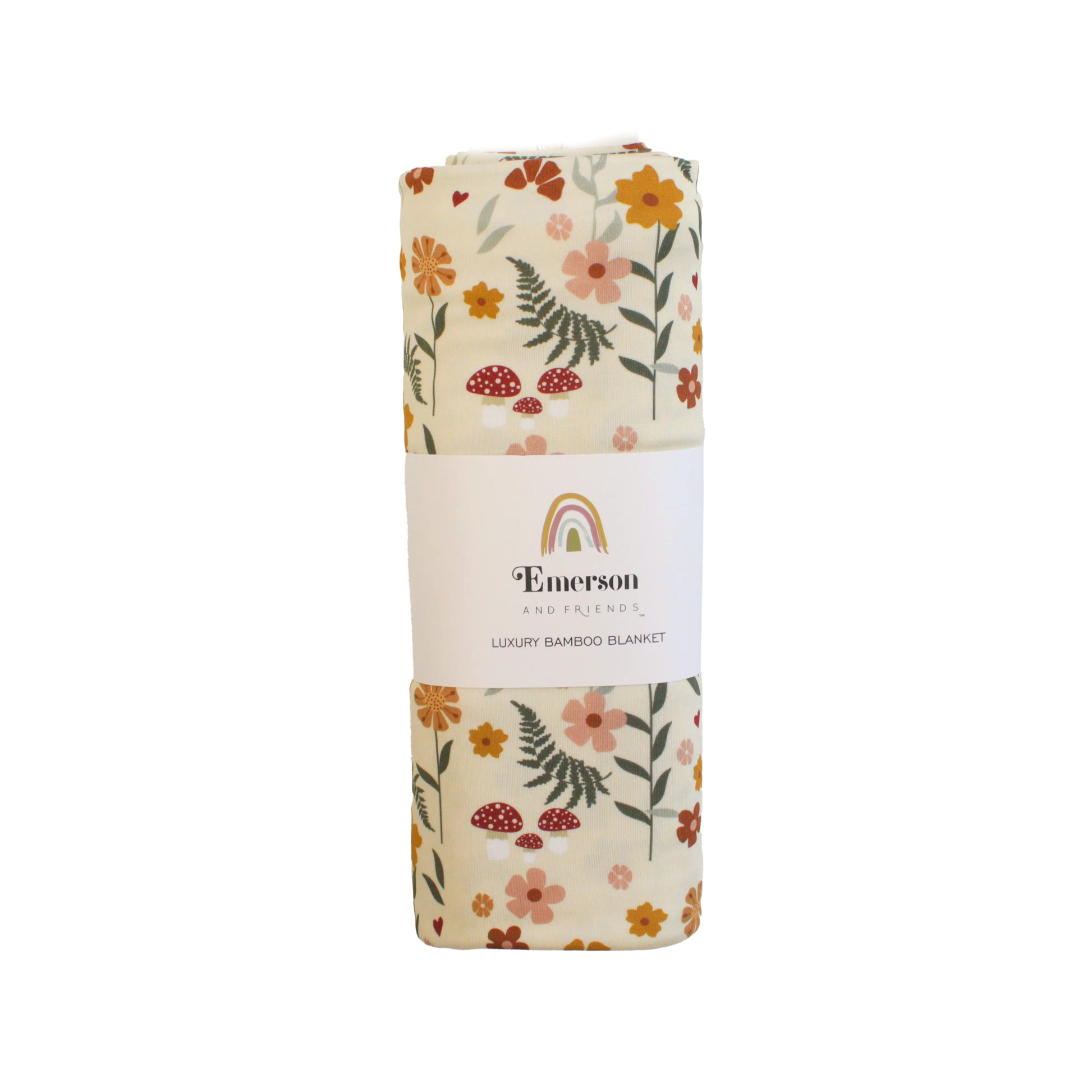 packed cream blanket with emerson and friends packaging. 
