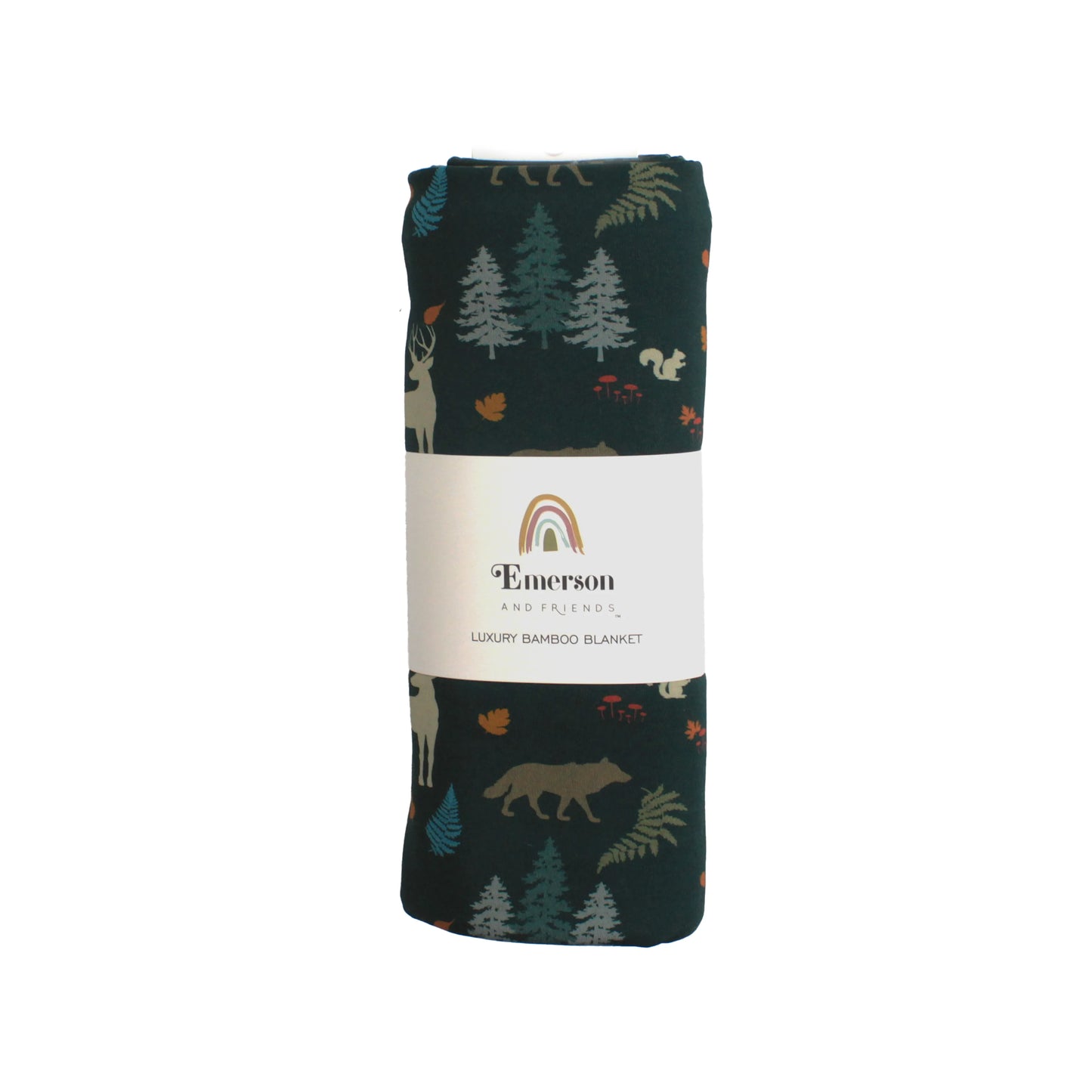 bamboo blanket packed with emerson and friends packaging.